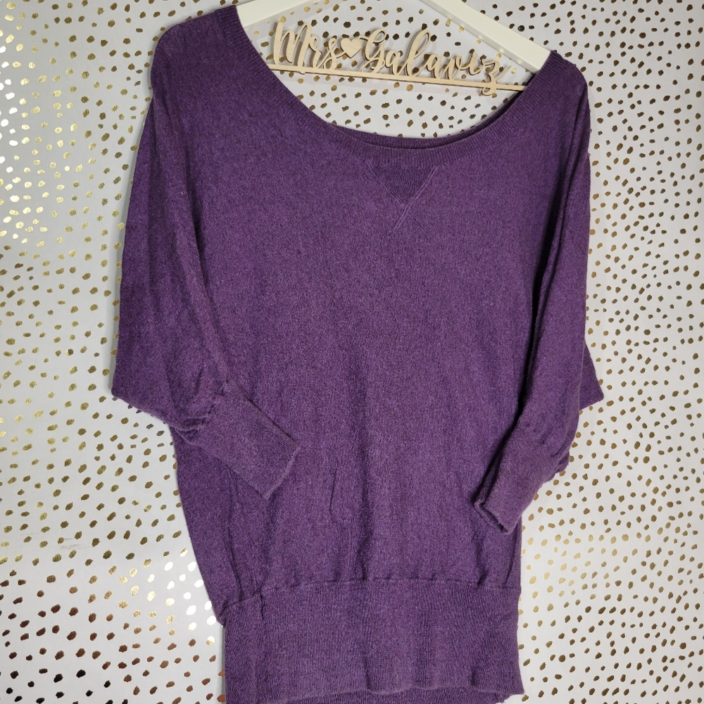{3/$20} American Eagle Purple 3/4 sleeve Sweater- M